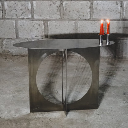 Chrome Brushed Steel Side Table