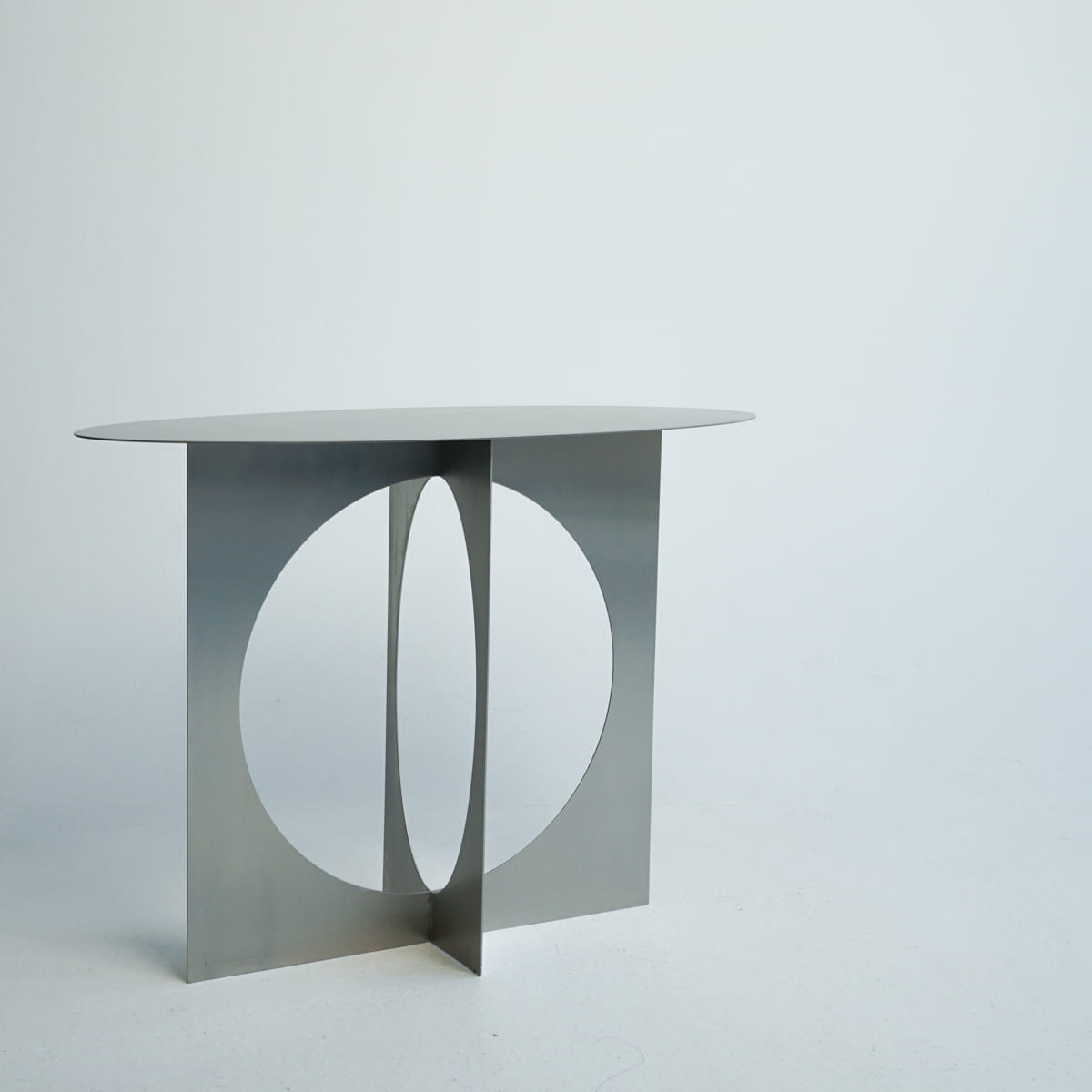 Chrome Brushed Steel Side Table