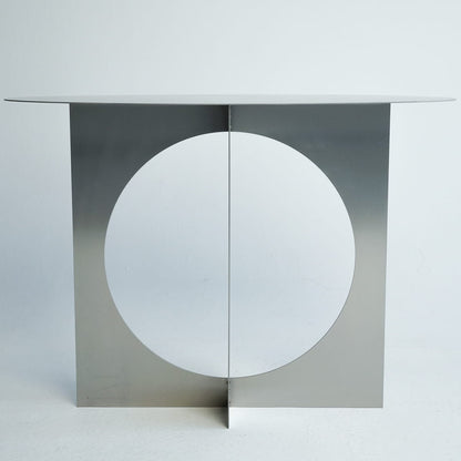 Chrome Brushed Steel Side Table