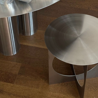 Chrome Brushed Steel Side Table